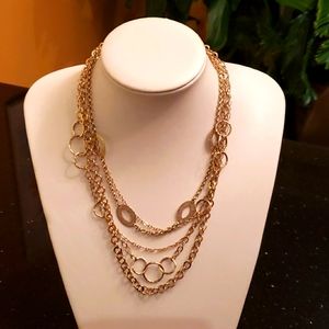 Talbots gold plated 5 layered necklace